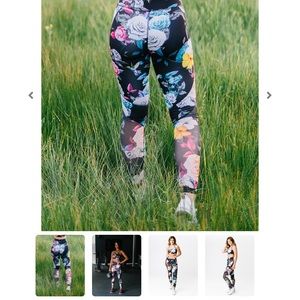 Zyia Dark Floral Mesh Hi-Rise 7/8 24" RC